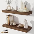 thumbnail image 4 of Floating Shelves for Wall Set of , " Floating Shelves for Home Decor, Rustic Wood Wall Mounted Shelf, Hanging Deep Shelf for Living Room, Bedroom, Bathroom, Kitchen, 4 of 6