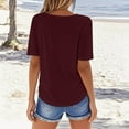 thumbnail image 4 of ZyeKqe T-Shirts for Women Casual Summer Half Sleeve Basic Tees Solid Color Loos Fitted Tops S-XXL, 4 of 5