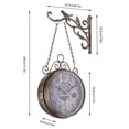 thumbnail image 2 of DENEST 7.7-Inch Retro Wall Clock Double Sided Central Station Hanging Clock Iron Decor, 2 of 10