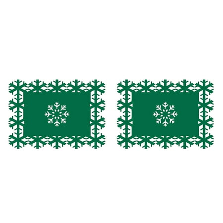 

Jangslng 2Pcs Christmas Placemat Durable Reusable Snowflake Shaped Coaster for Festive Dining Table Decorations