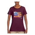 thumbnail image 2 of Wild Bobby, Colorful Neon Flag, Streetwear, Women Graphic Tee, Maroon, Large, 2 of 3