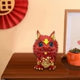 thumbnail image 2 of Figura de dragón, decoración para salpicadero de coche pequeño, adorno de escritorio, escultura de animal Rojo, 2 of 9