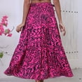 thumbnail image 6 of Womens Maxi Skirt 2025 Casual Flowy Elastic High Waist Long Skirts with Pockets Summer Beach Style Hot Pink M, 6 of 6