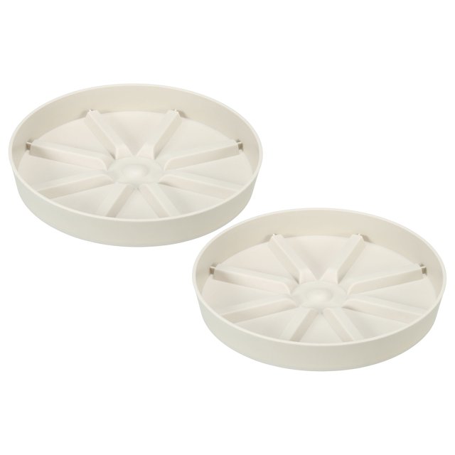Uxcell 6 Inch Plant Saucers Tray, Durable Plastic Round Flower Pot Drip Tray, White 2Pcs, White 6 Inch