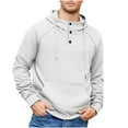thumbnail image 2 of Men's Graphic Pullover Hoodie Color Block Embroidered Pocket Half-Zipper Casual Sports, 2 of 5