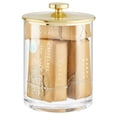 thumbnail image 6 of mDesign Large Plastic Bathroom Apothecary Canister Jar, 2 Pack, Clear/Soft Brass, 6 of 8