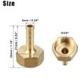 thumbnail image 3 of Unique Bargains 1pcs 1/4" Barb x 3/8" NPT Female Brass Fitting Hose Adapter 6mm OD Brass Hose Fitting with 2 Clamps, 3 of 6