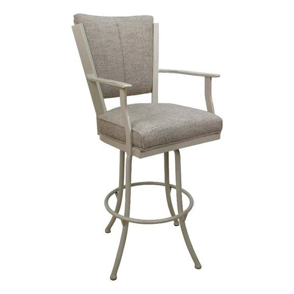 Tobias Designs Montana 34" Fabric & Metal Bar Stool in Hemsath Driftwood/Beige