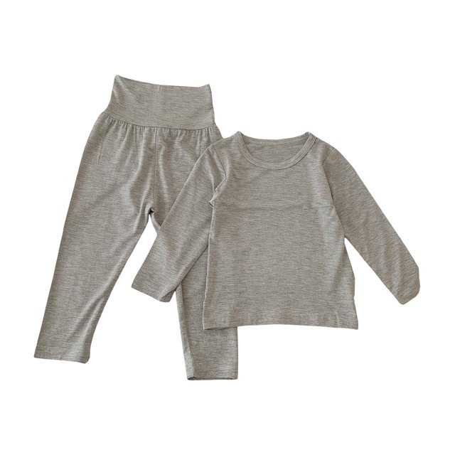 Gibobby Conjunto de ropa para bebé y niño Camiseta de manga larga de Color sólido para niños pequeños, pantalones, ropa de casa, ropa deportiva ajustada, conj(Gris, 6-12 Meses)
