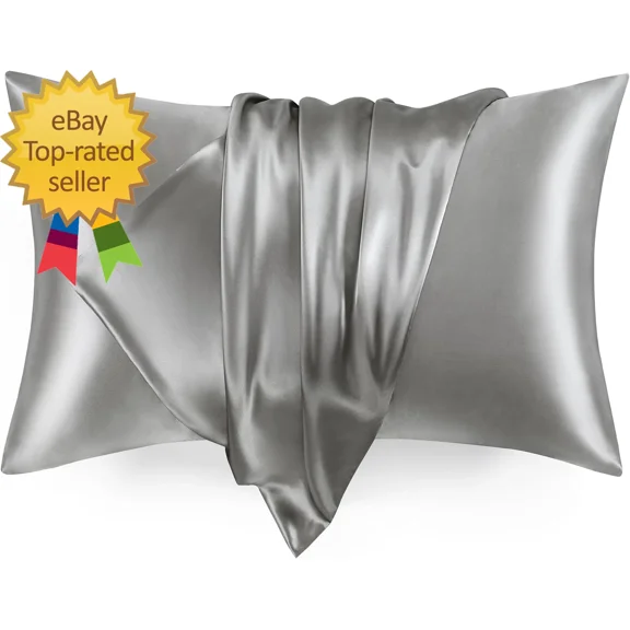 QUEST- Satin Pillowcase For Hair And Skin (Dark Gray, 20X26 Inches) Similar To Silk Pil