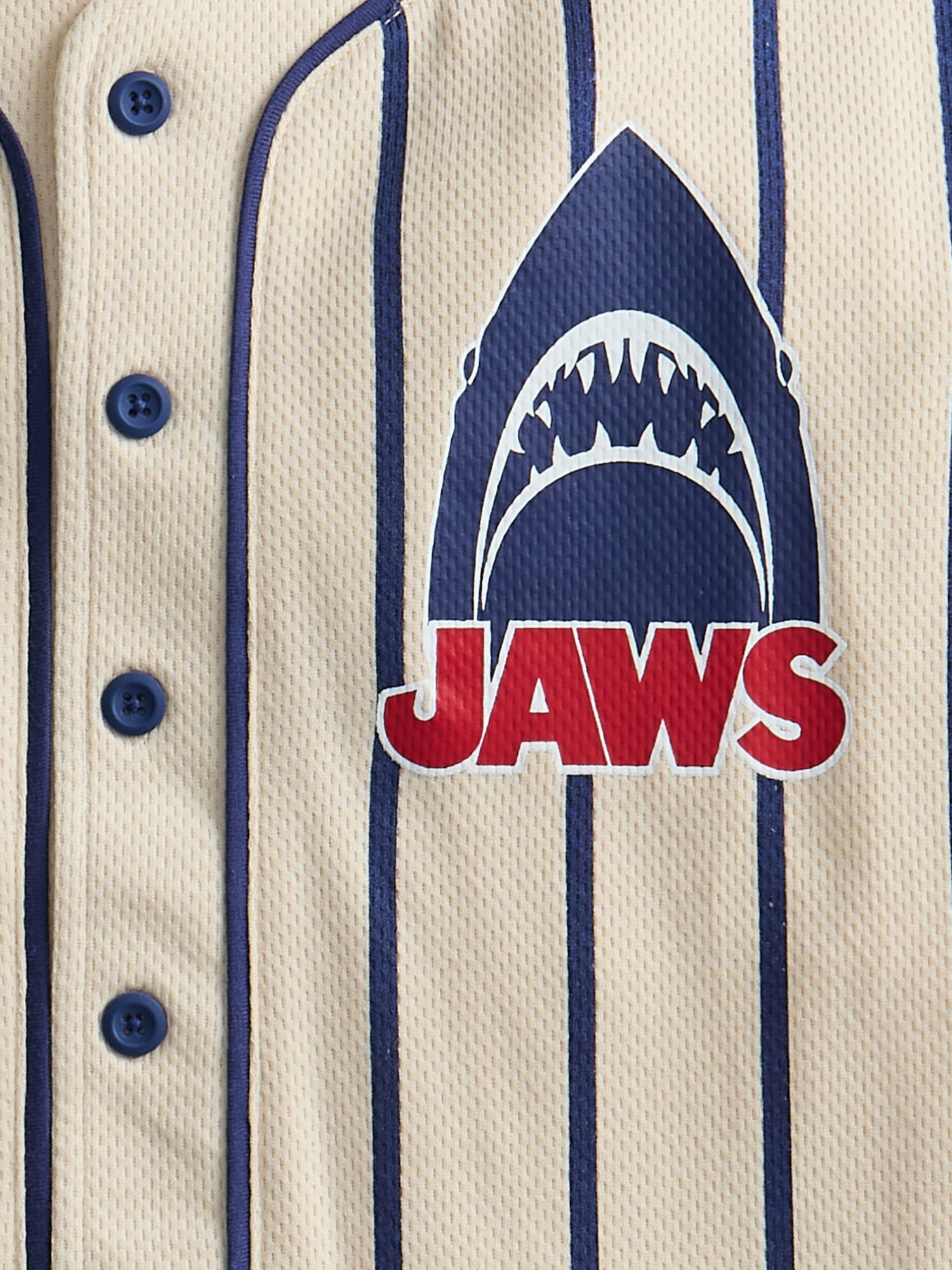 Jaws Boys Graphic Baseball Jersey with Short Sleeves, Sizes 4-18