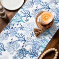 thumbnail image 3 of Marine Coral Table Runner 70 Inches, Coastal Ocean Underwater Starfish Summer Blue Bed Runner Dresser Scarves Tabletop for Indoor Outdoor Parties/Ceremony/Banquet, 13" x 70", 3 of 9