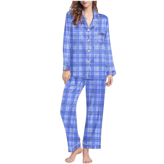 Wancir Ensemble de Pyjamas de Noël 2 Pcs pour Femmes, Chemises à Manches Longues avec Nœud Mignon, Pantalons, Ensembles de Pjs Graphiques, Confitures de Noël