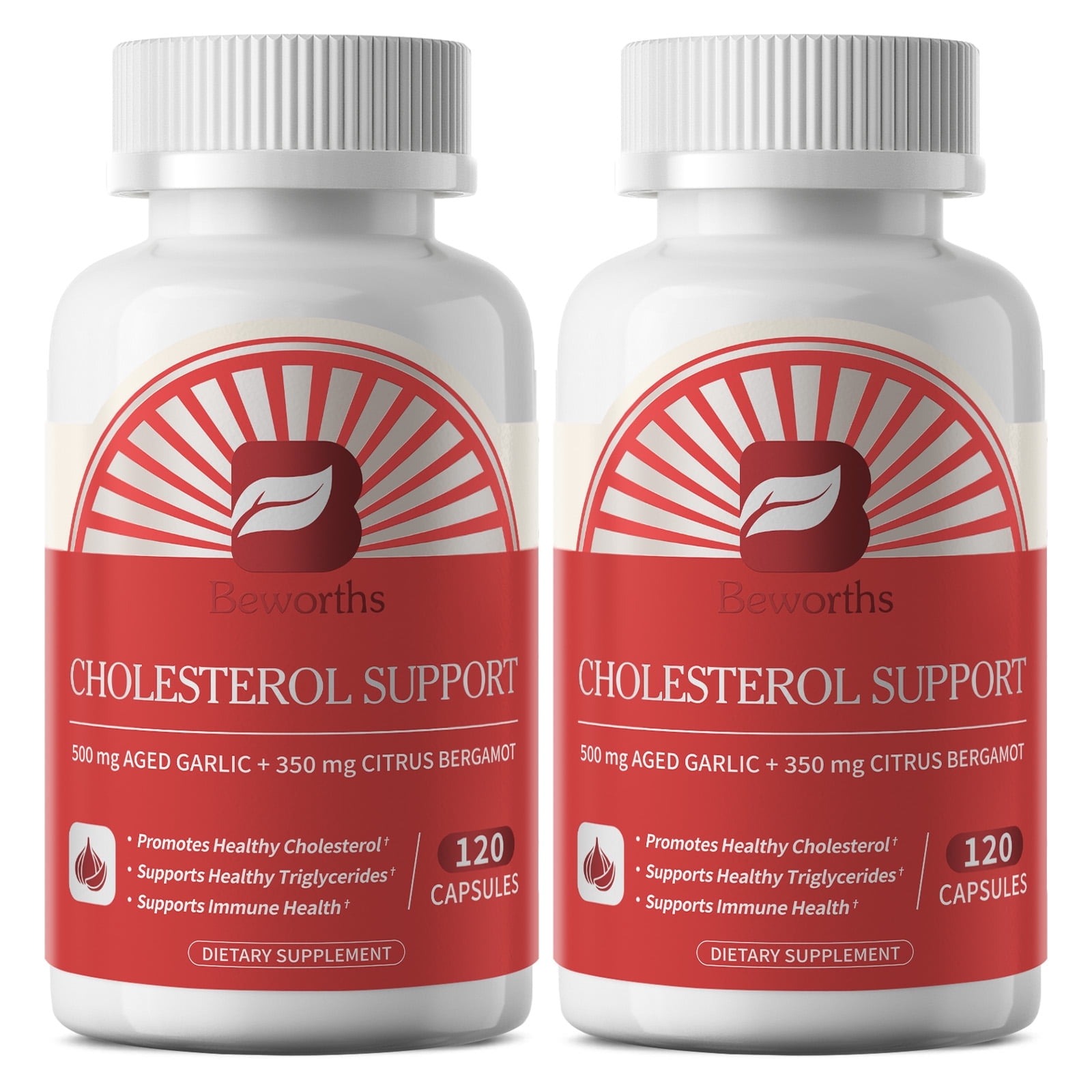 (2 Pack) Cardiovascular Support Supplement with Citrus Bergamot, CoQ10 & Vitamins D3 K2, 240 Count