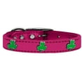 thumbnail image 3 of Mirage Pet Products Leather Shamrock Dog Collar, Pink, S, 3 of 3