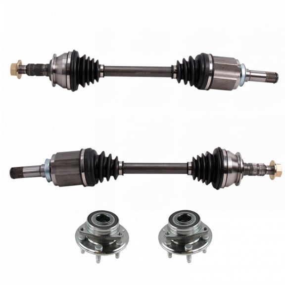 TRQ Front Complete CV Axle Shaft Wheel Hub Bearing Kit 4 for 12-16 Cadillac SRX PSA31013