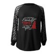 thumbnail image 5 of Pntutb Mujer Impreso Camiseta Suelta Encaje Manga Larga Blusa Cuello Redondo Casual tops Pntutb Pntutb-1773, 5 of 5