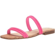 Jessica Simpson Womens Raexe 2 Microsuede Rhinestone Flat Sandals 5.5 Neon Pink