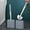 Gray-GY, variant on Toilet Bowl Brush, Bathroom Scrubber, Long Handle Soft Bristle Toilet Cleaner with Drip Prevention Base for Deep Corner Cleaning