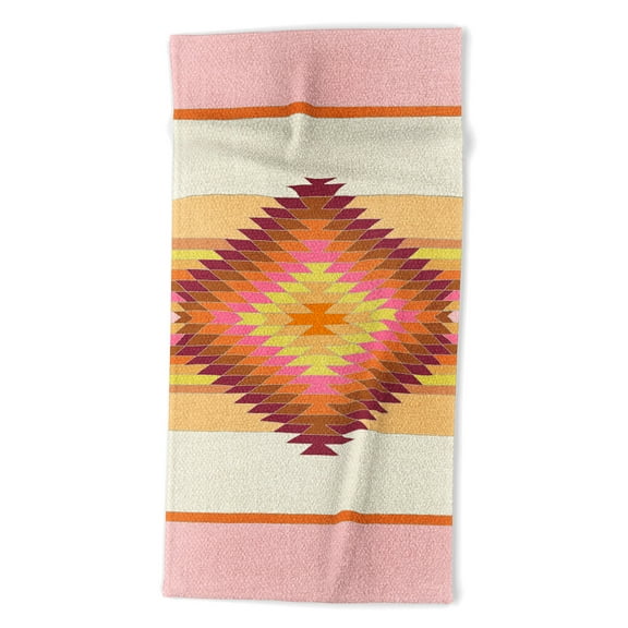 Society6 Bianca Green Fiesta Rose Beach Towel 70" x 35"