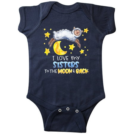 

Inktastic I Love my Sisters to the Moon and Back Cute Sheep Gift Baby Boy or Baby Girl Bodysuit