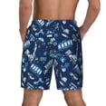 thumbnail image 4 of Uemuo Blue Bus Pattern Mens Swim Trunks Quick Dry Board Shorts with Mesh Lining, Stretch Beach Shorts Quick Dry No-Chafing Board Shorts-Medium, 4 of 9