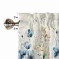 thumbnail image 4 of Flower Floral Valances for Windows Farmhouse Kitchen Curtains Valances Rod Pocket Valance Curtains for Kitchen Windows Red Blue Eucalyptus Plant Summer Spring Window Valances for Bathroom 42"x12", 4 of 6