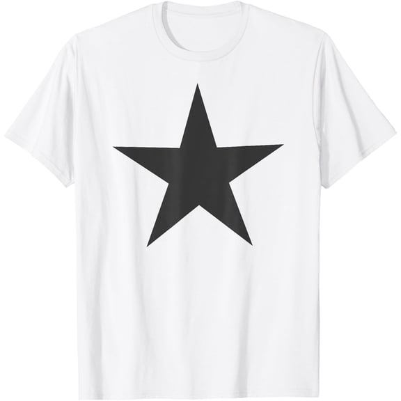 Exquisite and comfortable-White Star Five Pointed Star T-Shirt