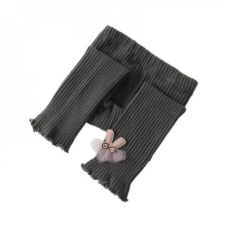 

Clearance!Autumn Winter Kids Girls Knitted Leggings Clothing Children Flower Legging Baby Toddler Ankle Luster Stockings Dark Gray L