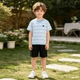 thumbnail image 4 of Qabnzmfo Toddlers Kids Striped T Shirt Boys Girls Cotton Tees Casual Short Sleeve Crew Neck Tee Shirts,Sizes 3M-11 Years, 4 of 8