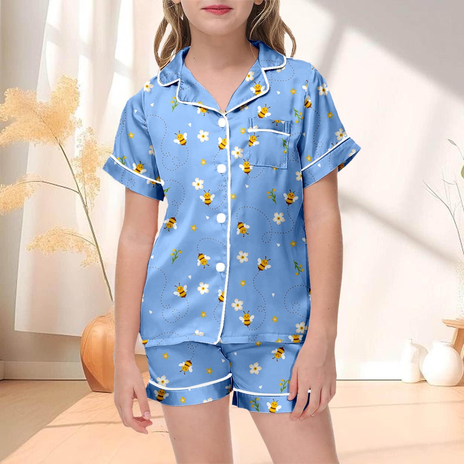 TOOYOU Girls Sleepwear Outfit Sets World Bee Day Kids Pajamas