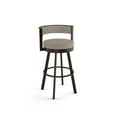 thumbnail image 1 of Amisco Browser 30 in. Swivel Bar Stool - Beige & Brown Woven Polyester / Dark Brown Metal, 1 of 9