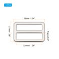 thumbnail image 2 of Uxcell Metal Tri-glide Slide Buckle, Zinc Alloy Adjuster Sliders Webbing Strap Fasteners for Bag Belt Dog Silver 32mm, 2 of 7