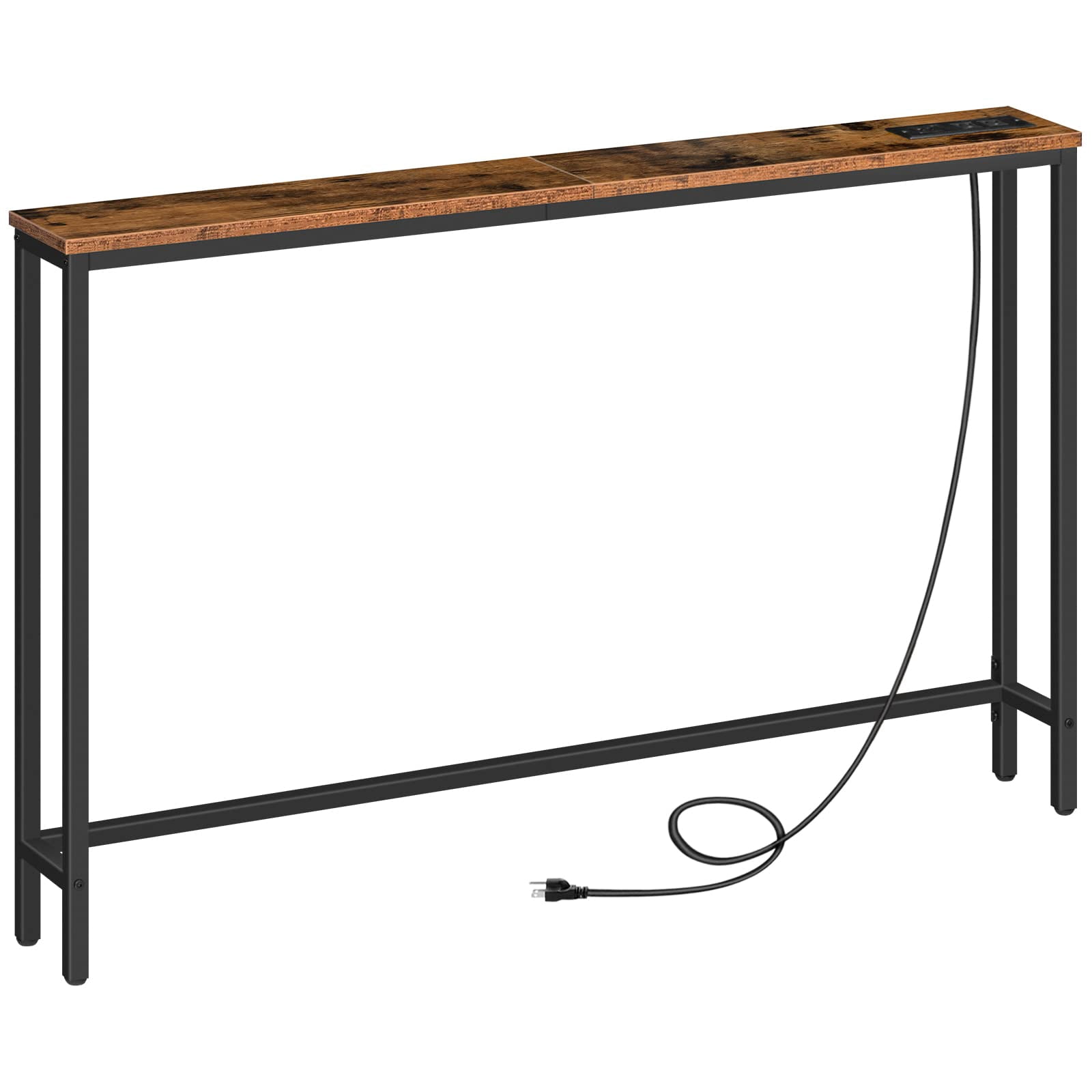 HOOBRO 120 cm Narrow Console Table with Power Outlets and USB Ports ...