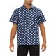 thumbnail image 1 of Camisas de vestir INSPIRE CHIC para hombres, ajuste slim, con puntos de polka, botones, de manga corta, camisetas cortas, M azul, 1 of 5