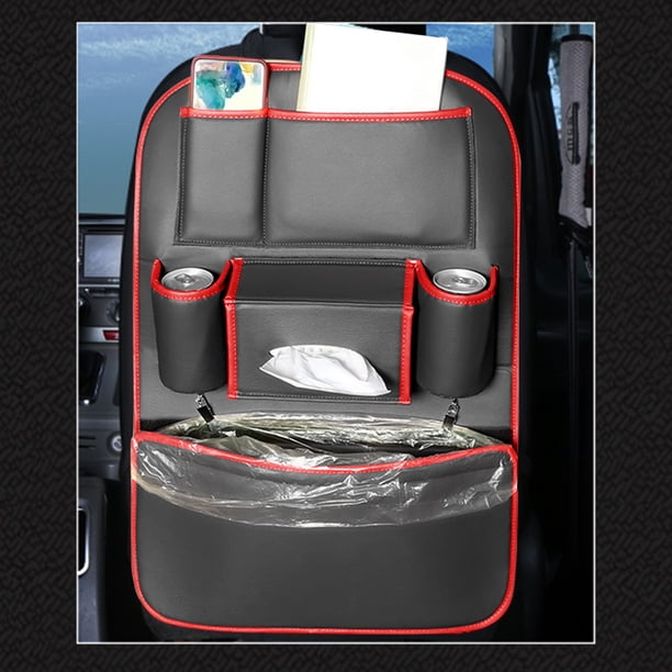 Organizador de maletero de coche | Bolsa de almacenamiento colgante de gran capacidad para el respaldo del asiento de SUV y coches | Organizador de cuero de 58 x 43 cm para niños, viajes y útiles