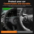 thumbnail image 4 of 1 Pack 15 Inches Elastic Stretch Leather Car Steering Wheel Cover, Bling Diamond Vehicle Decor Accessories for Most Vehicles, Black, 4 of 12