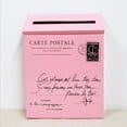 thumbnail image 3 of jifeng Galvanized Letterbox Cage Letter Basket Guard Door Mail Box Post Holder Pink, 3 of 5