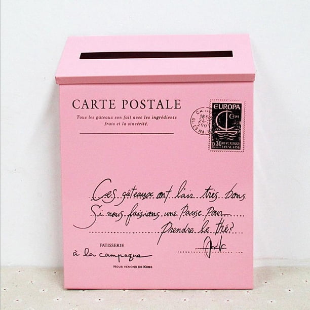 Caja de Buzón en Pared de Hierro Galvanizado Perfecl Buzón de Postal Multifamiliares Rosado