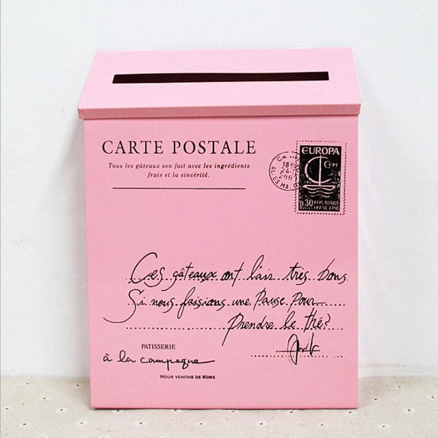 Caja de Buzón en Pared de Hierro Galvanizado Perfecl Buzón de Postal Multifamiliares Rosado