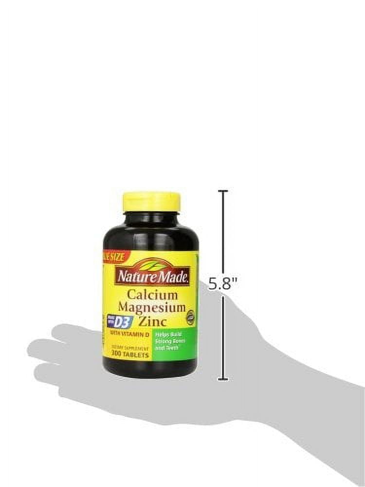 Nature Made - Calcium Magnesium Zinc Tablets with Vitamin D 300 Tablets (Pack of 2)