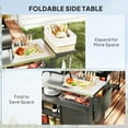 thumbnail image 4 of CoSoTower Chariot de Gril d'Extérieur avec Table d'Appoint Pliable, Plateau en Acier Inoxydable, Support de Four à Pizza avec Étagère de Rangement, Roues, 4 of 7