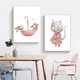 thumbnail image 5 of Cuadro en lienzo de estilo nórdico con diseño de oso, conejo, bebé, conejito, para guardería, arte de pared con flores y animales, póster e imagen impresa para habitación de niños, 5 of 5