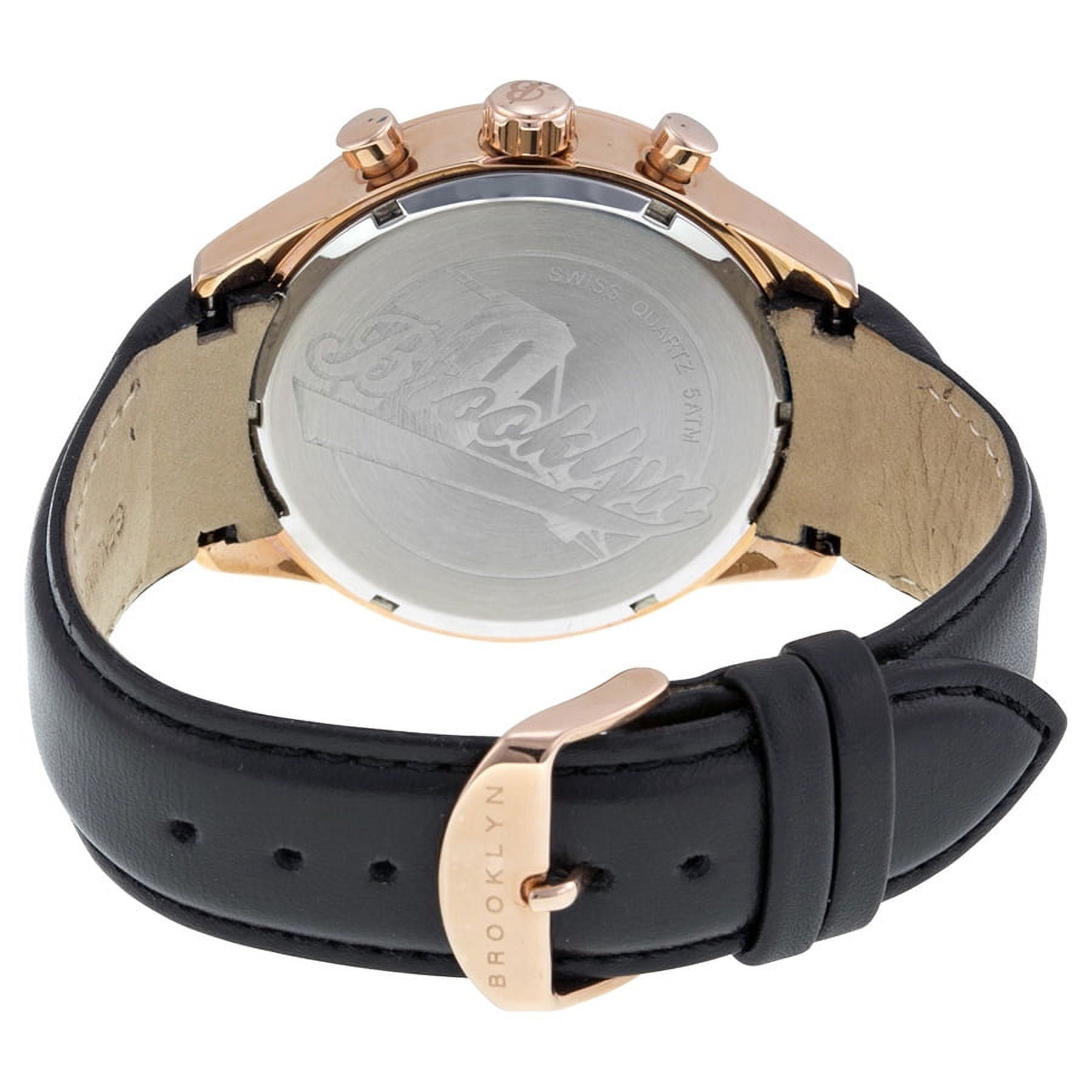 Brooklyn Watch Co. Fulton Black Dial Black Leather Swiss Quartz