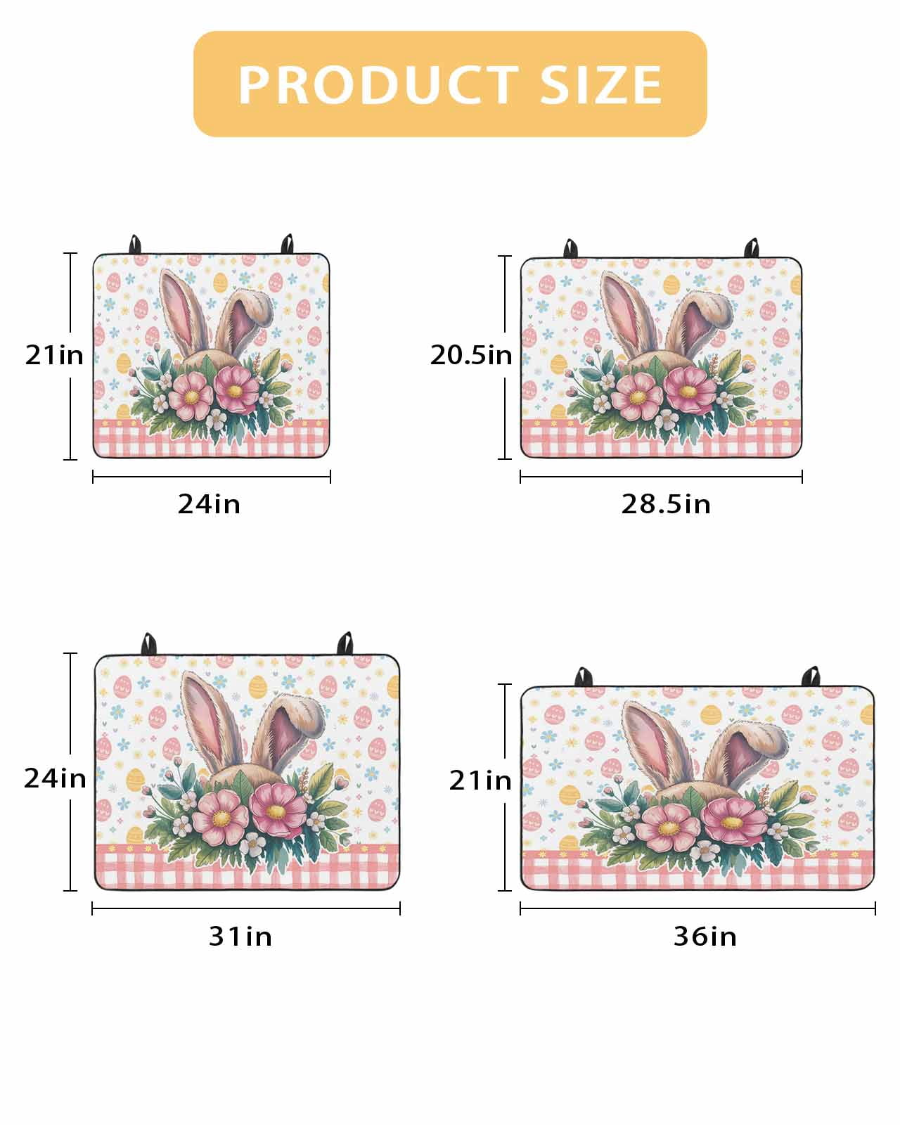 Large Induction Cooktop Protector Mat Easter Stove Top Covers for Electric Stove, Spring Floral Eggs Pink Checkered Pastoral Decorative Stove Burner Cover Mats, Glass Top Stove Cover