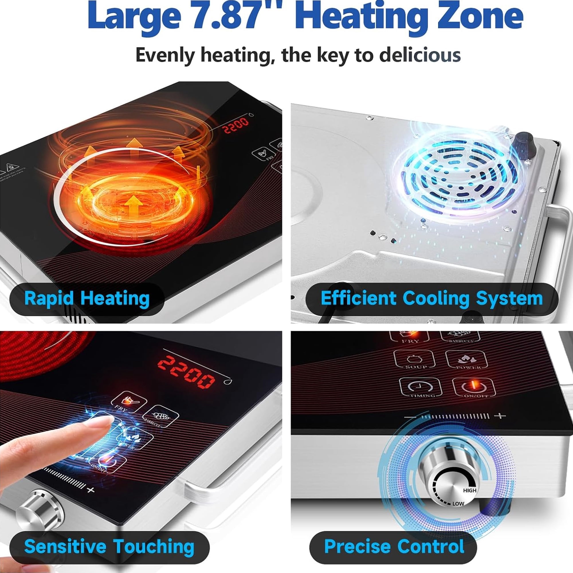 Daretodo 3500W Electric Hot Plate Ceramic Stove Infrared Induction Cooker Home Cooktop Cooking Furnace US 110V