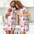thumbnail image 4 of Rateoe Red Lips Print Women’s Nightdress – Cozy Cotton Short-sleeved Sleep Shirt, Loose-Fit Sleepwear, Perfect for Relaxing and Sleeping, 4 of 6