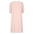 thumbnail image 6 of Usmixi Summer Dresses for Women Loose Plus Size Breathable Cotton Linen Knee-Length Dresses Short Sleeve V-Neck Solid Midi 2023 Casual Dress Orange m, 6 of 6