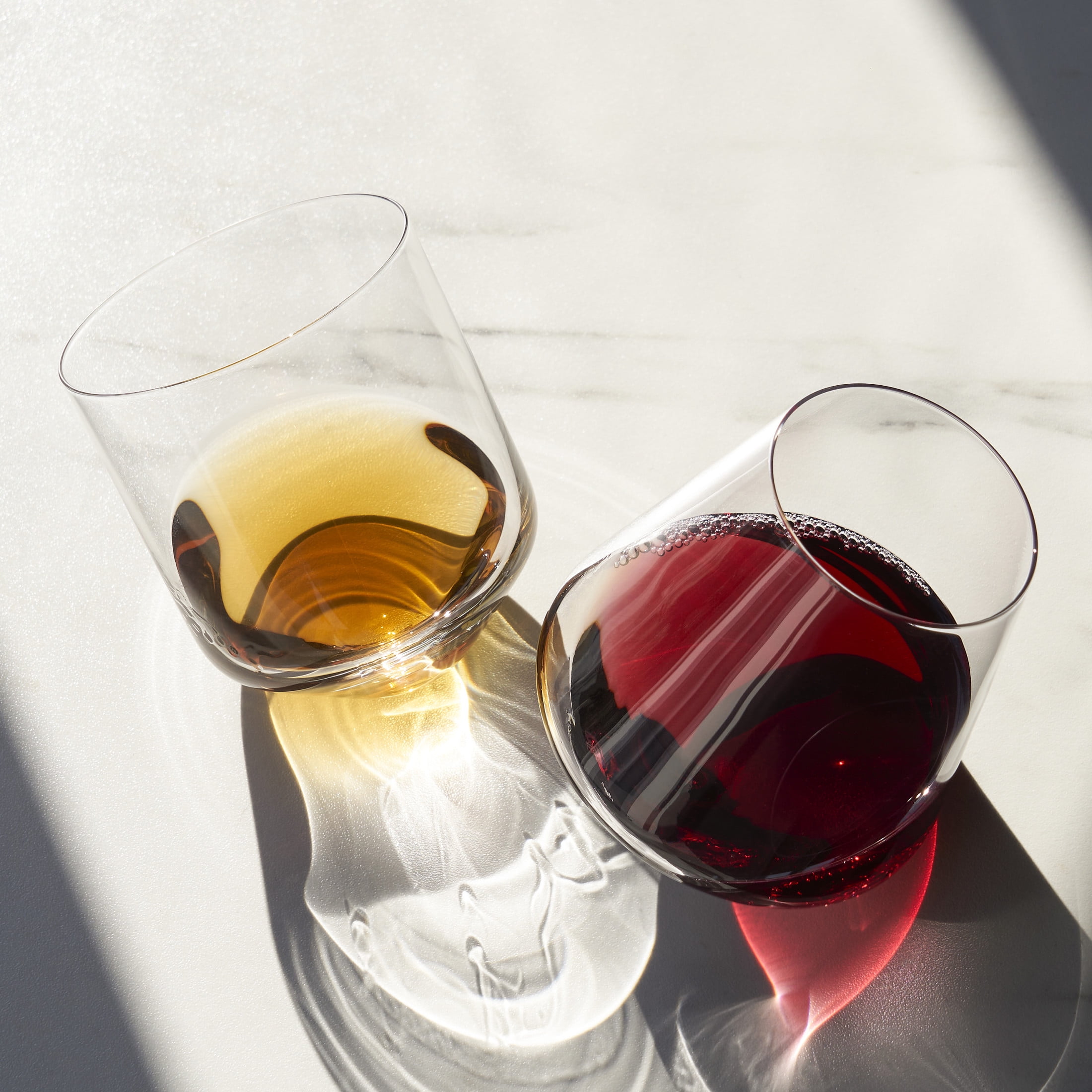 Viski Rolling Crystal Wine Glasses, Birthday, Wedding, Gifts,12oz, Set of 2