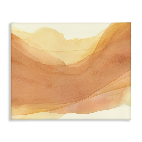 Stupell Industries Orange Splash Wave Abstract Painting Wrapped Canvas Art Print Wall Art, 20 x 16